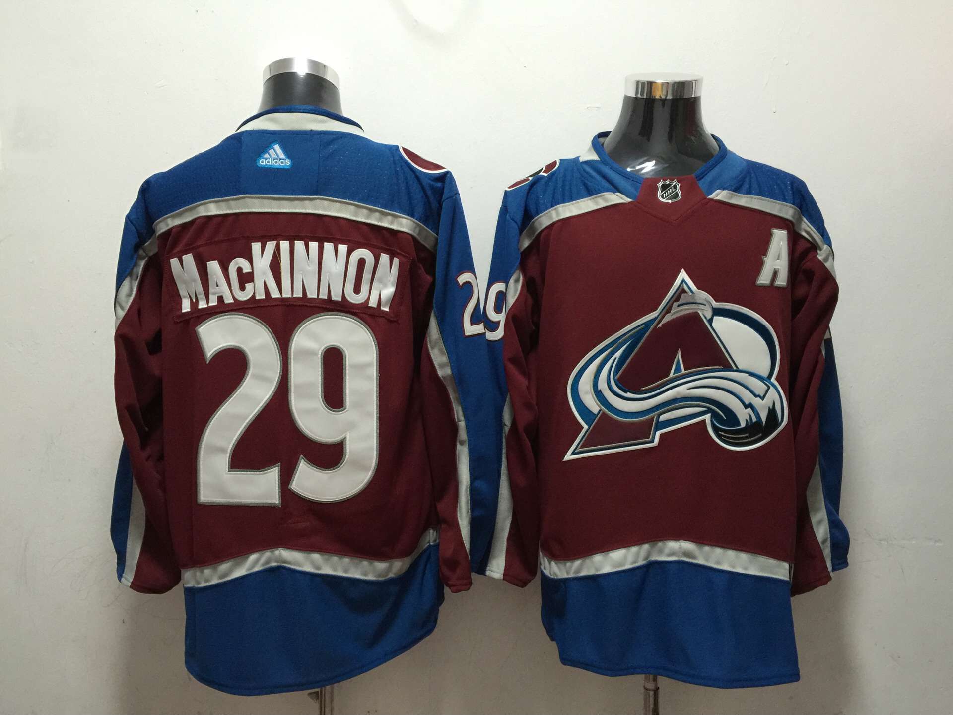 Men Colorado Avalanche #29 Mackinnon Red Adidas Hockey Stitched NHL Jerseys
